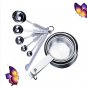 Stainless Steel MEASURING CUPS and Spoons Kitchen Coffee Tea Baking Tools Set
