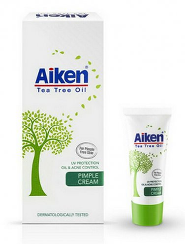 Aiken 3 X 20gm TEA TREE OIL Spot Away Pimple Cream Moisturizer Oil Acne Control