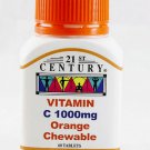 60 Tablets X 3 bottles 21st Century Vitamin C Orange Chewable 1000mg 60 Tablets X 3 bottles 21st Century Vitamin C Orange Chewable 1000mg