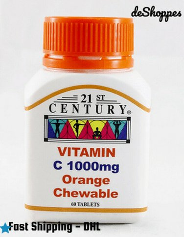 60 Tablets X 3 bottles 21st Century Vitamin C Orange Chewable 1000mg