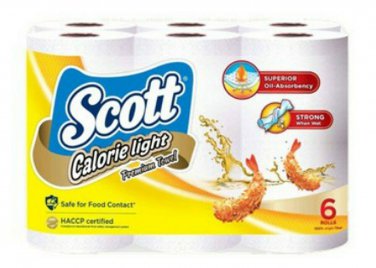 Scott Calorie Light Premium KITCHEN TISSUE TOWEL PAPER Roll 60 sheets x 6 rolls