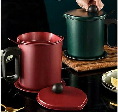 1.7L 304 Stainless Steel Oil Filter Pot Cooking Kitchen