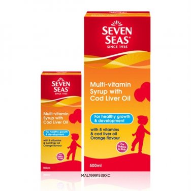 2 X 500ml Seven Seas Cod Liver Oil Multivitamin Syrup Boost Immune Kids