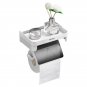 Toilet Kitchen Wall Bathroom ROLL PAPER HOLDER With Cover Shelf Mount Adhesive