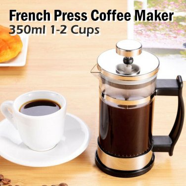 French Press Coffee Tea Maker 350ml Pressure Pot Hand-Made Filter Cup X 2 Pieces