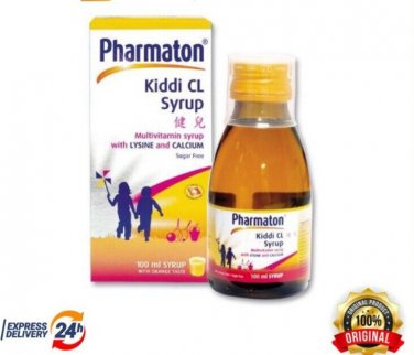 7PCS X 100ML PHARMATON KIDDI CL SYRUP MultiVitamin with Lysine and Calcium