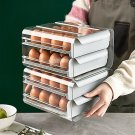 Egg Holder Large Capacity 32 Grid Drawer Fridge Organizer Egg Storage Box X 2pcs