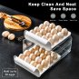 Egg Holder Large Capacity 32 Grid Drawer Fridge Organizer Egg Storage Box X 2pcs