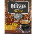 6 Packets X 20 Satchets ALICAFE CLASSIC 3 in 1 Premix Coffee  HALAL Beans