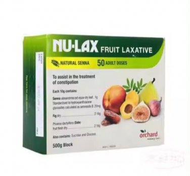 Nulax Fruit Laxative Block 2 X 500G From Pure Dried Fruits & Senna Leaf Extract
