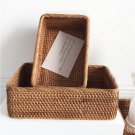 Rattan Storage Basket Brown Natural Rectangular Handmade Household Container Rattan Storage Basket Brown Natural Rectangular Handmade Household Container