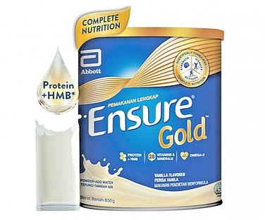 ENSURE Gold Wheat Flavour Complete Nutrition 850g X 4 Tins NEW EXPRESS SHIPPING
