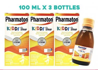 3 X 100ML PHARMATON KIDDI CL SYRUP MultiVitamin with Lysine   FREE SHIPPING