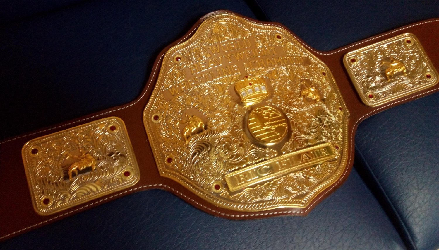 BIG GOLD world heavyweight Wrestling Championship Belt Adult size (4 mm ...