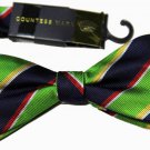 Countess Mara Bow Tie Stripe Green Blue Red White One Size