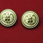 Two Waterbury Blazer Buttons Shank Replacement Brass Metal Gold