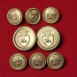 Caldera Blazer Buttons Set Gold Brass Knight & Shield Shank Men's