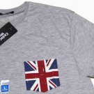 Cedar Wood State British Union Jack Flag T-Shirt Gray Men's Size Slim Large