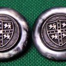 Two Mens Vintage Royal Kensington Blazer Buttons Gray Shield or Coat of Arms