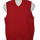 Club Room V-Neck Sweater Vest Red Cotton Blend Men's Size Small