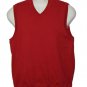 Club Room V-Neck Sweater Vest Red Cotton Blend Men's Size Small