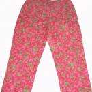 Lilly Pulitzer Pants Cropped Pink Green Palm Tree Pattern Women's Size 4 Lilly Pulitzer Pants Cropped Pink Green Palm Tree Pattern Women's Size 4