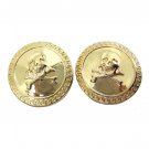 Two Gascoigne Skull & Cross Bones Blazer or Jacket Buttons Gold Shank 7/8" Metal