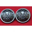 Two New Men's Gascoigne Skull & Cross Bones Blazer or Jacket Buttons Shank Gray Silver