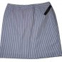 Tahari Seersucker Skirt Gray White Striped Women's Size 14