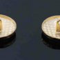 Two New Blazer Buttons Gold Black Crown Shank Metal