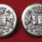 Two Mens Royal Edinburgh Vintage Blazer Buttons Silver Gray