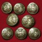 Vintage Augsburg Blazer Buttons Set Brass Gold Crown Shields