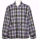 Diesel Plaid Shirt Double Breasted Wool Blend Gray Blue Brown Men's Size Medium