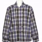 Diesel Plaid Shirt Double Breasted Wool Blend Gray Blue Brown Men's Size Medium