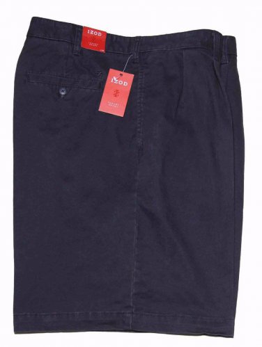 Izod Chino Shorts Navy Blue Pleated Men's Size 42