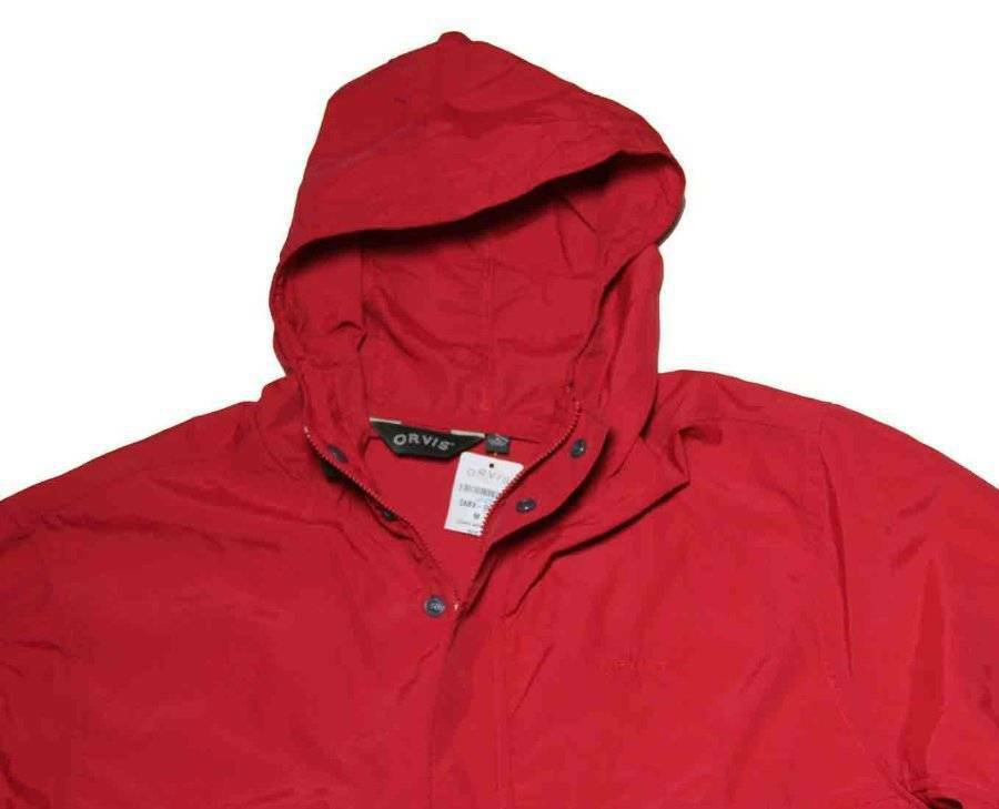 Orvis Nylon Hooded Gateshead Anorak Jacket Red Nylon Men's Size Medium