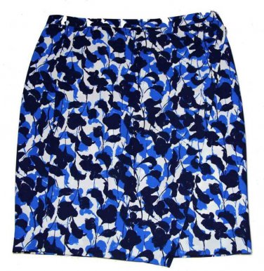 J. Crew Wrap Skirt Navy Blue White Women's Size 10
