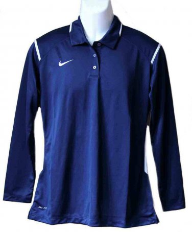 Nike Polo Shirt Navy Blue Dri-Fit Size Large