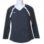 Nike Activewear Top Shirt Gray White V-Neck Women's Size M