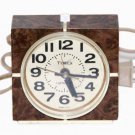 Vintage Timex Alarm Clock 1970s Model 7417-4 Brown Cream