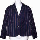 Talbots Boathouse Row Style Blazer Navy Red Striped Size 8