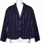Talbots Boathouse Row Style Blazer Navy Red Striped Size 8
