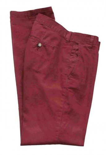 Denim Co Pants Slim Fit Chinos Button Fly Maroon Men's Size 32 X 32
