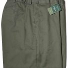 L.L. Bean Chino Shorts Green Flat Front Thick Cotton  Men's Size 46