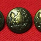 Three Monarch Vintage Coat Blazer Jacket Buttons Antique Gold Brass