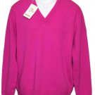 Glenmac Scotland Super Gelong Lambs Wool Sweater Infra Pink Men's Size Medium