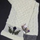 British Wool Scarf Cream Gray Green Unisex