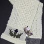 British Wool Scarf Cream Gray Green Unisex