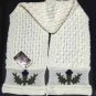 British Wool Scarf Cream Gray Green Unisex