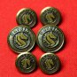 Vintage Pierre Cardin Blazer Buttons 1970s Antique Sea Horse Gold Brass Men's